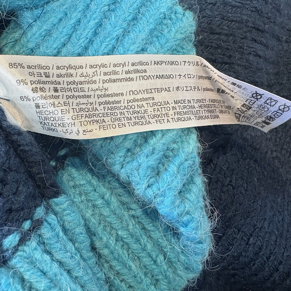 Zara Womens Cardigan Sweat Chunky Knit Short Sleeve Colorblock Blue Sz. M - Picture 9 of 10